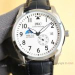 Replica IWC Big Pilot Mark XVIII Moonphase Watches Citizen White Dial Leather Strap